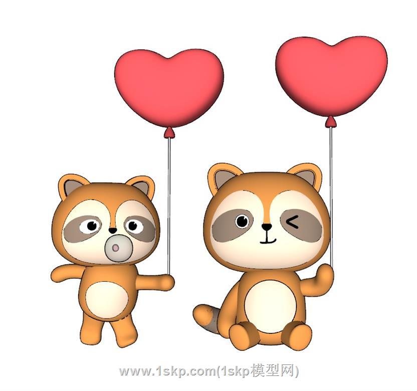 卡通动物雕塑SU模型
