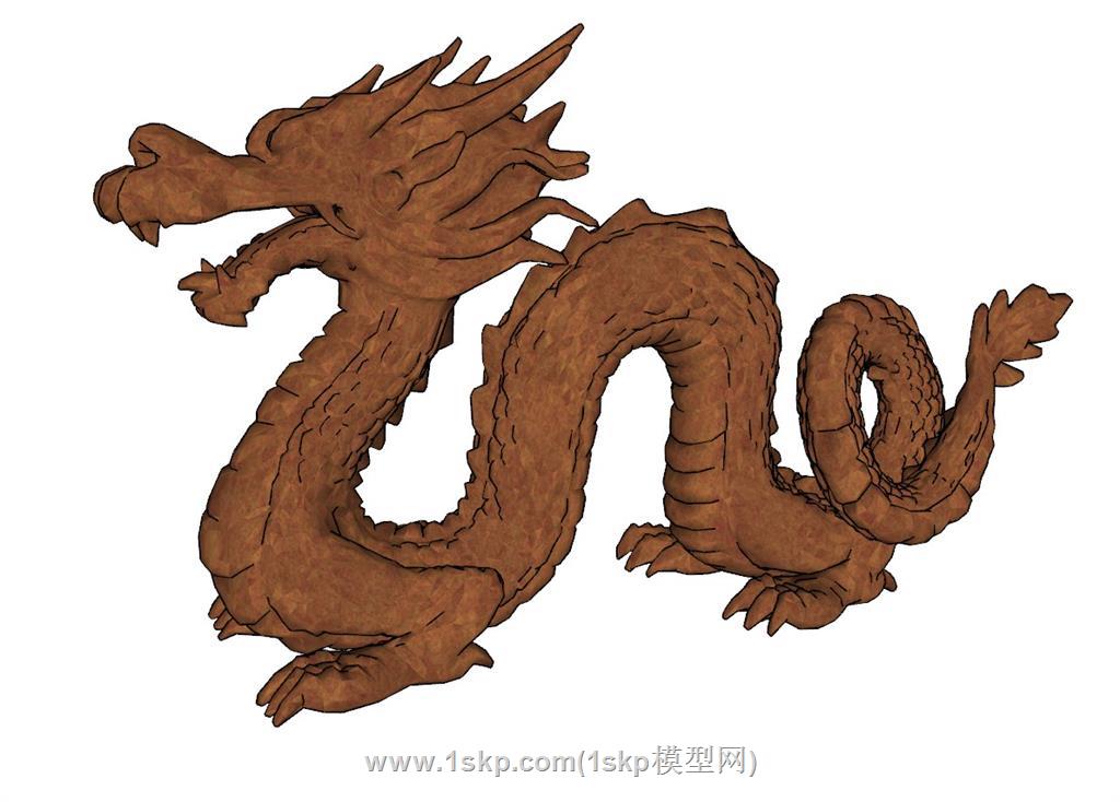 龙雕塑SU模型