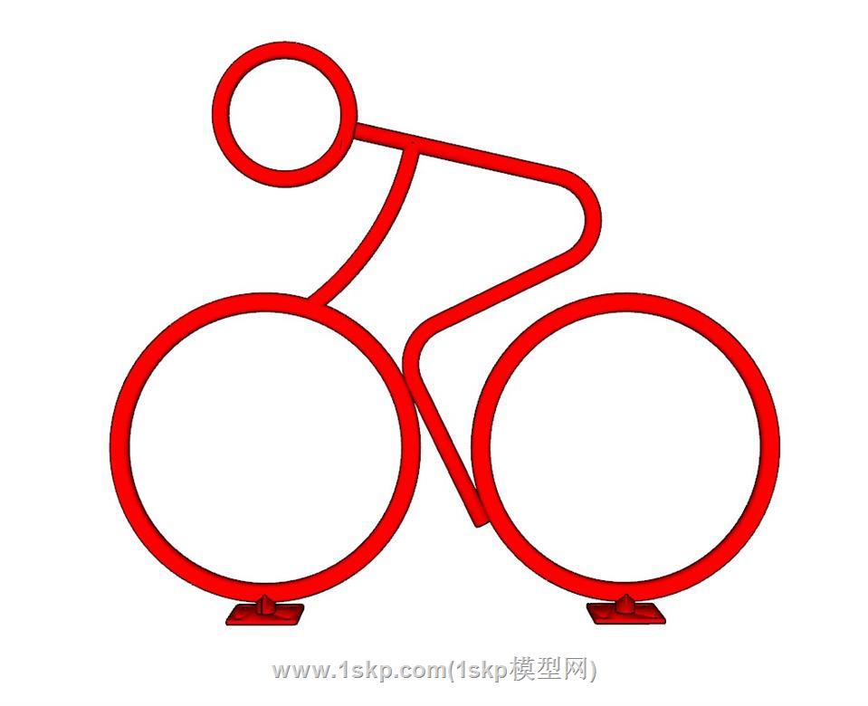 自行车雕塑运动SU模型