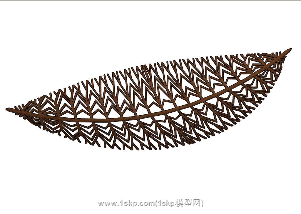 叶子树叶雕塑SU模型
