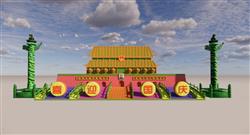 天安门绿雕SU模型