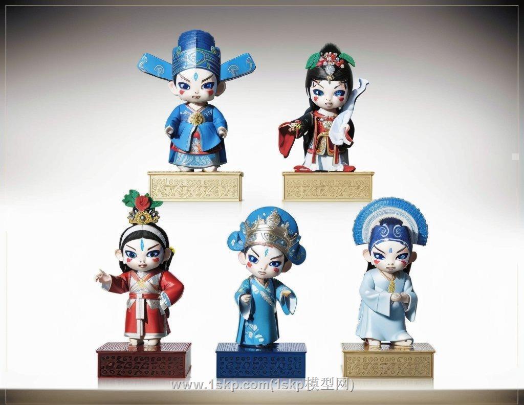京剧雕塑人物SU模型