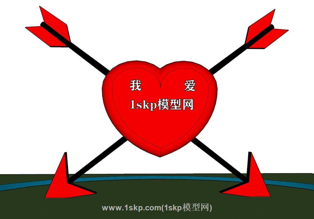 心形爱心雕塑SU模型