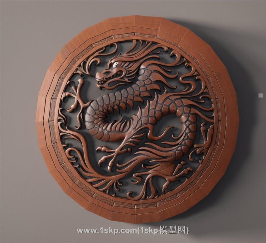 龙雕塑雕刻SU模型