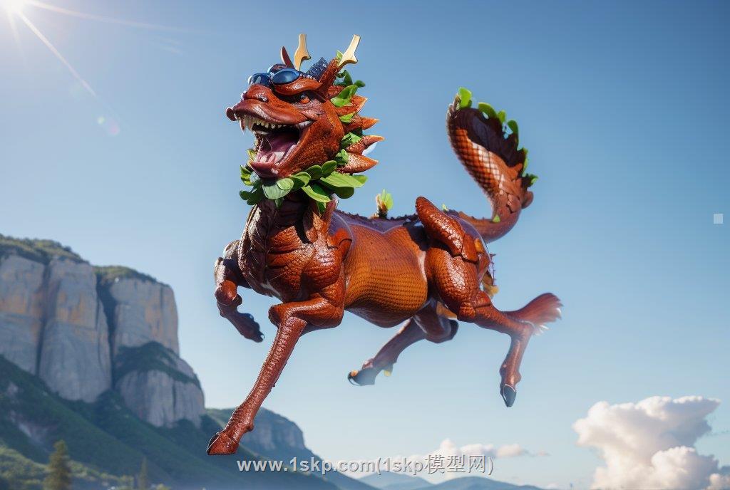 龙马精神龙雕塑SU模型