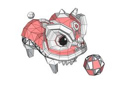 几何雕塑醒狮SU模型 免费sketchup模型下载