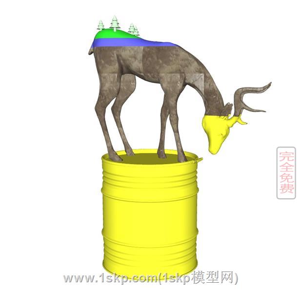 loft工业风小鹿雕塑