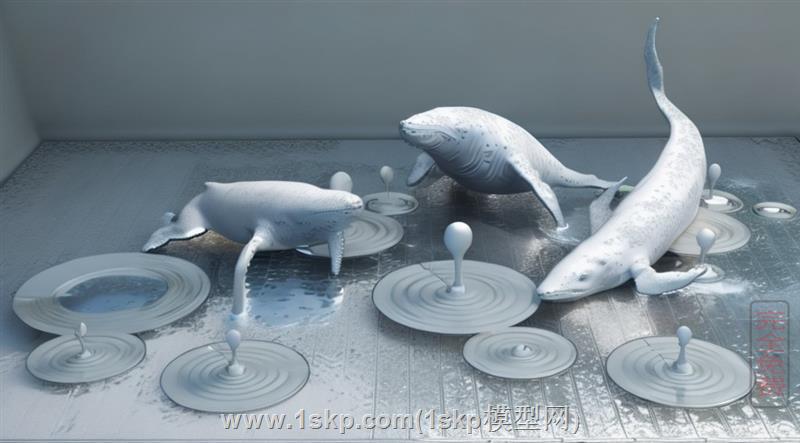 鲸鱼水滴雕塑