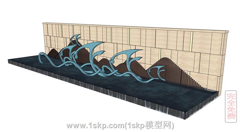 鱼群的景观雕塑