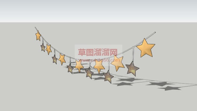 挂饰五角星灯SU模型