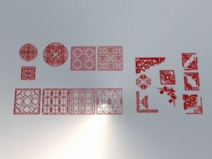 中式窗花雕花SU模型