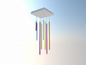 彩条灯具风铃SU模型