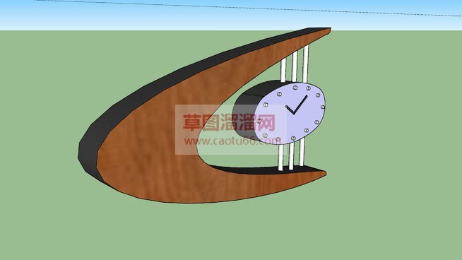 艺术时钟摆件SU模型