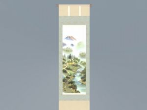 山水画挂画卷轴画SU模型