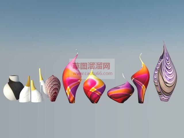艺术扭曲花瓶SU模型