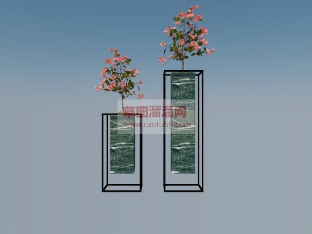 玻璃花瓶摆件SU模型