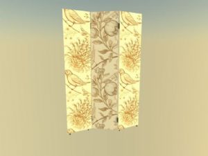 花鸟屏风隔断SU模型