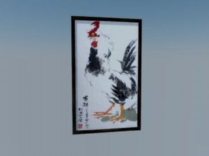 大公鸡挂画装饰画SU模型