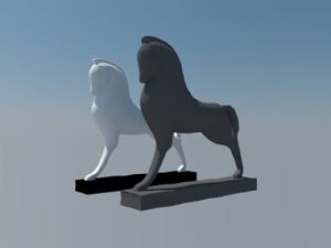 黑白小马工艺品SU模型 免费sketchup模型下载