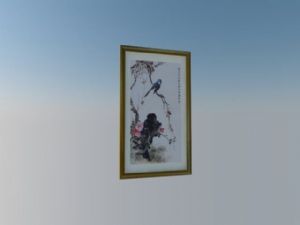 中式挂画花鸟图SU模型