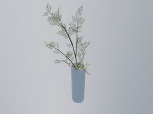 玻璃圆筒插花SU模型