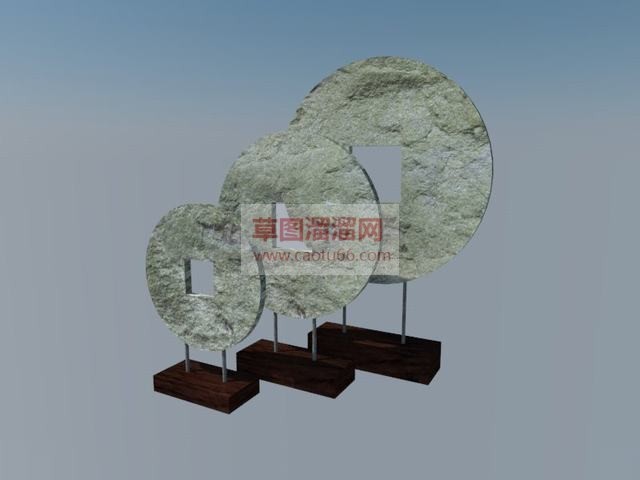 铜钱工艺品摆件SU模型