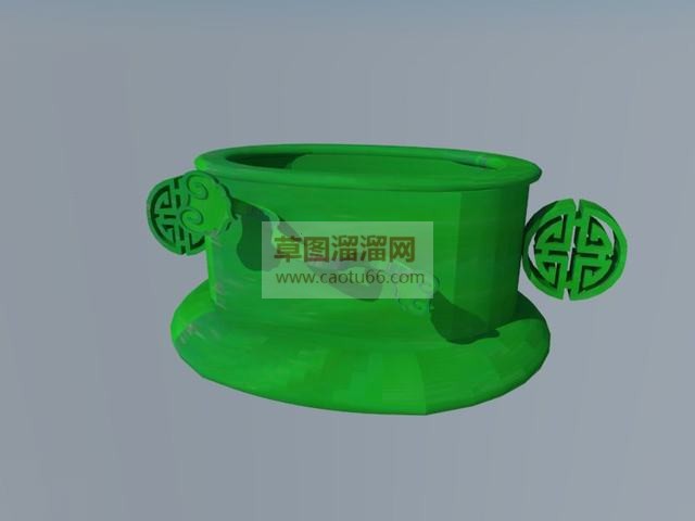 如意宝盆装饰品摆件SU模型