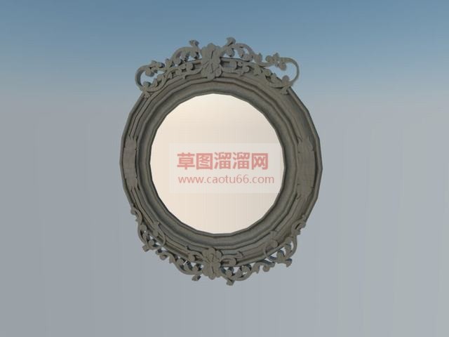 复古铜镜镜子SU模型
