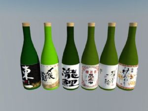 玻璃裝清酒瓶SU模型