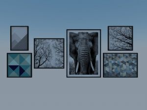 照片墙装饰画挂画SU模型