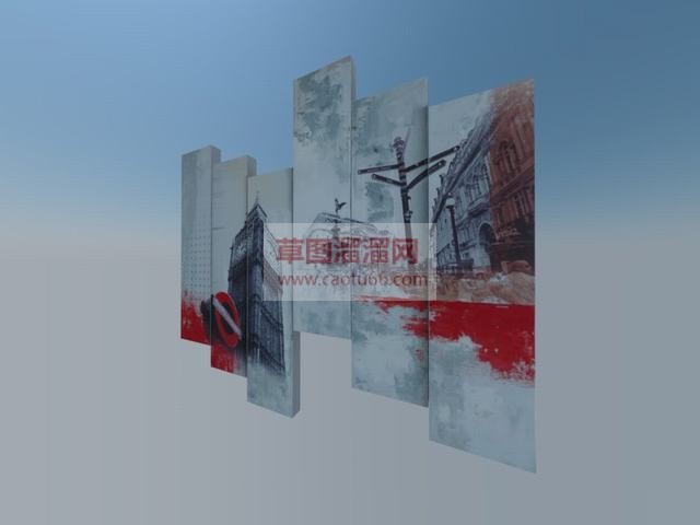 照片墙画挂画SU模型