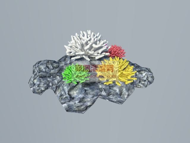 海底珊瑚礁石SU模型
