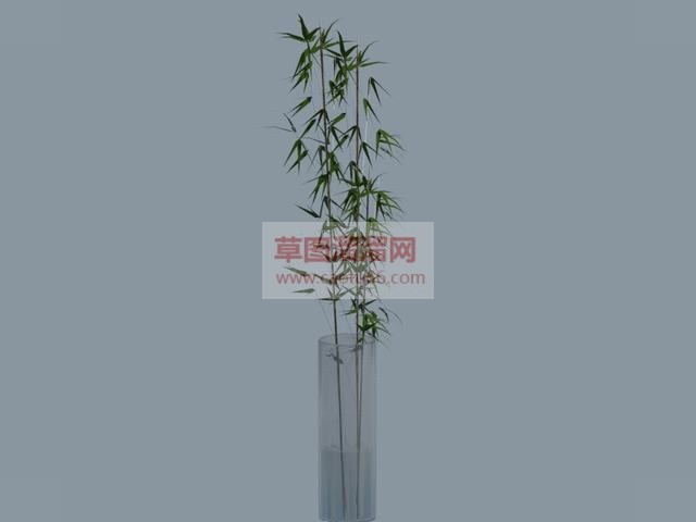 竹子花瓶摆件SU模型