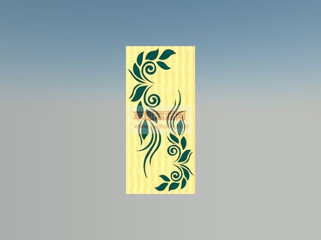 叶子雕刻版装饰板SU模型