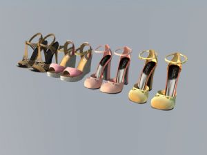 凉高高跟鞋女鞋SU模型