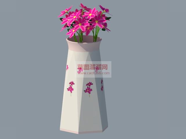 摆件花瓶花朵SU模型