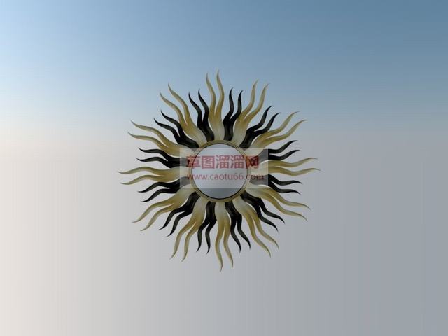 墙面装饰太阳装饰镜SU模型