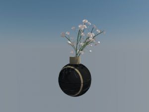 圆形花瓶插花摆件SU模型