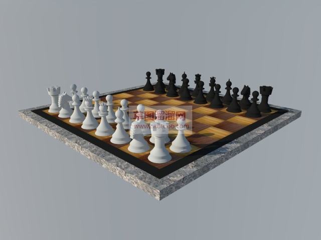 国际象棋棋盘SU模型