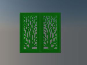 镂空树形雕花板SU模型