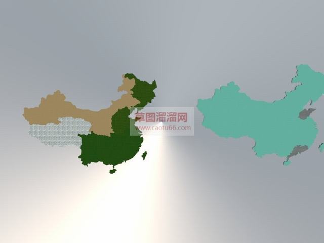 中国地图公鸡地图SU模型