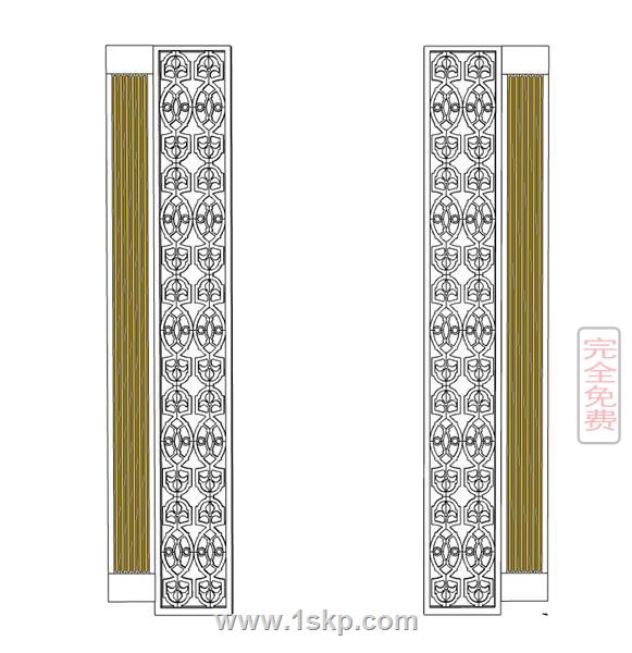 雕刻版装饰板欧式雕刻板SU模型