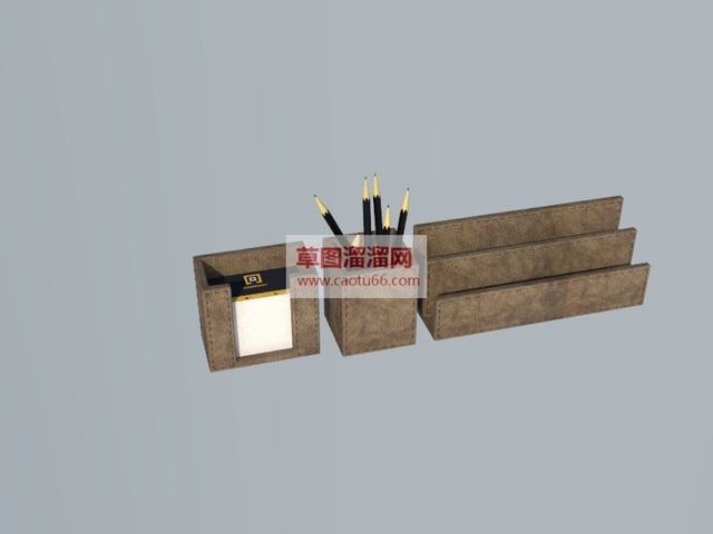 办公用具笔筒铅笔SU模型