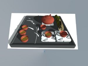 青竹茶茶具模型茶具SU模型