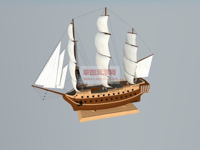 帆船艺术摆件SU模型