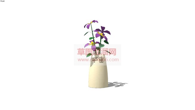 米白色花瓶装SU模型