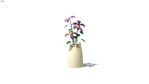 米白色花瓶装SU模型