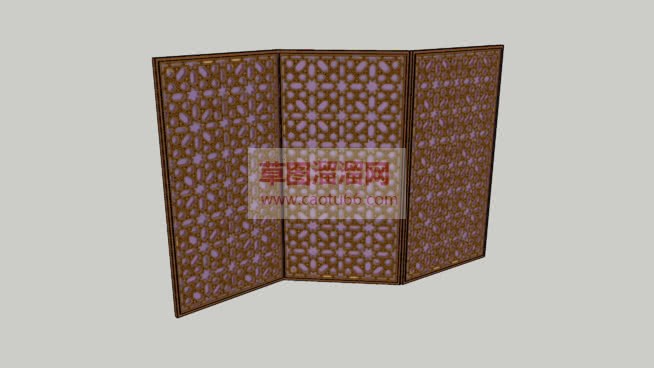 折形屏风隔断SU模型