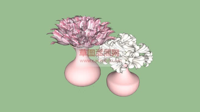 两个花瓶摆设SU模型