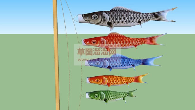 日本鲤鱼旗装SU模型